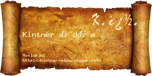 Kintner Ádám névjegykártya